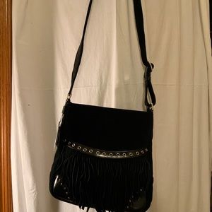 Diva collection black suede crossbody bag.in great shape other then the …